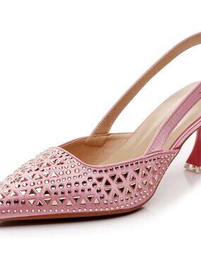 Women's Pink Platform Heel Fabulous Lady Slingback Comfortable Pump Shoe